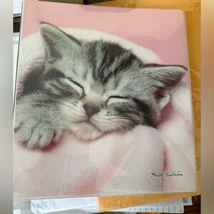 Pink cat Office Binder for Stylish Organization with 1” rings